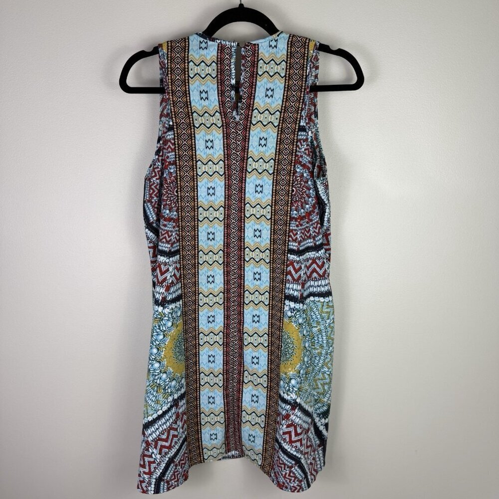 Allison Joy  Mini Dress Geometric Women's Multicolored Sleeveless Size Medium - Picture 8 of 9